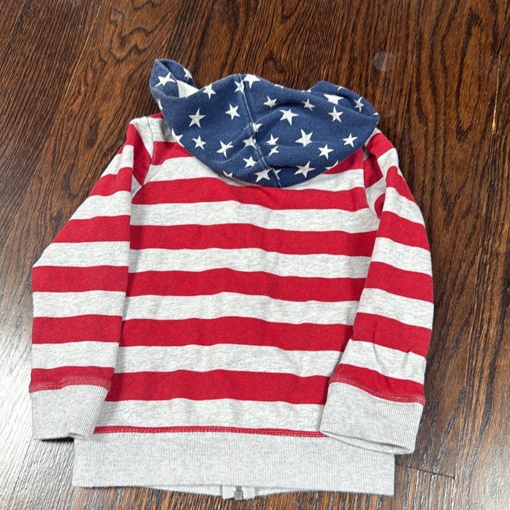 OshKosh B'gosh Red and Blue Striped Star Hoodie size 5 - Picture 3 of 3